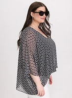 Geometric Chiffon Blouse