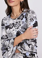 Floral Bell Sleeve Top