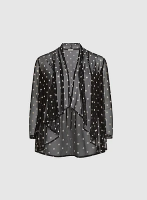 Sheer Polka Dot Cardigan