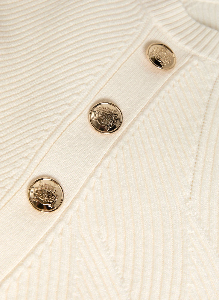 Button Detail Long Sleeve Sweater