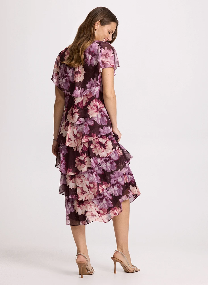 Floral Print Tiered Skirt Dress