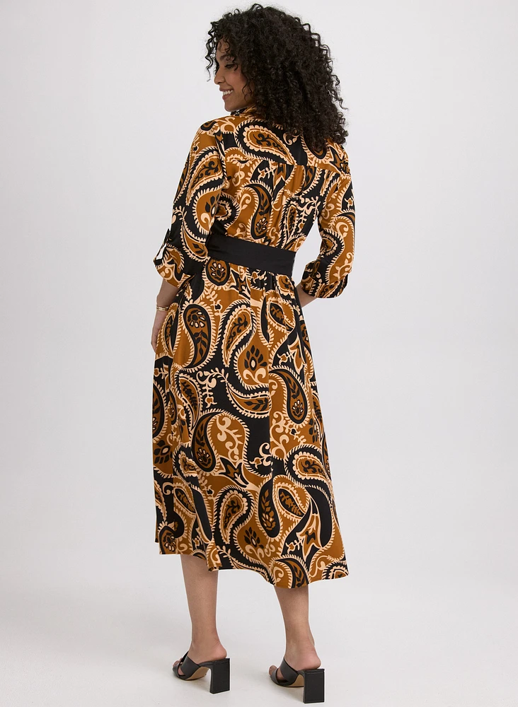 Robe-chemisier à motif paisley