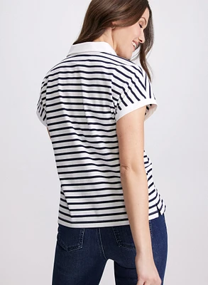 Stripe Cap Sleeve T-Shirt