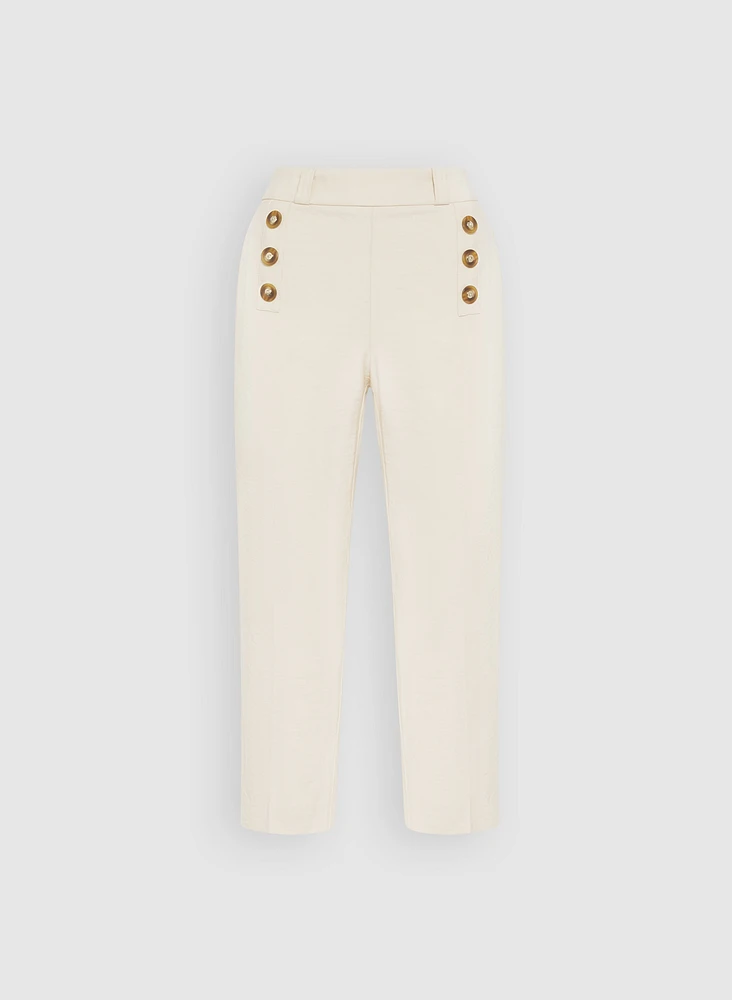 Button Detail Capris