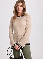 Contrast Open Knit Sweater