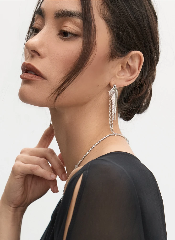 Cascading Crystal Drop Earrings