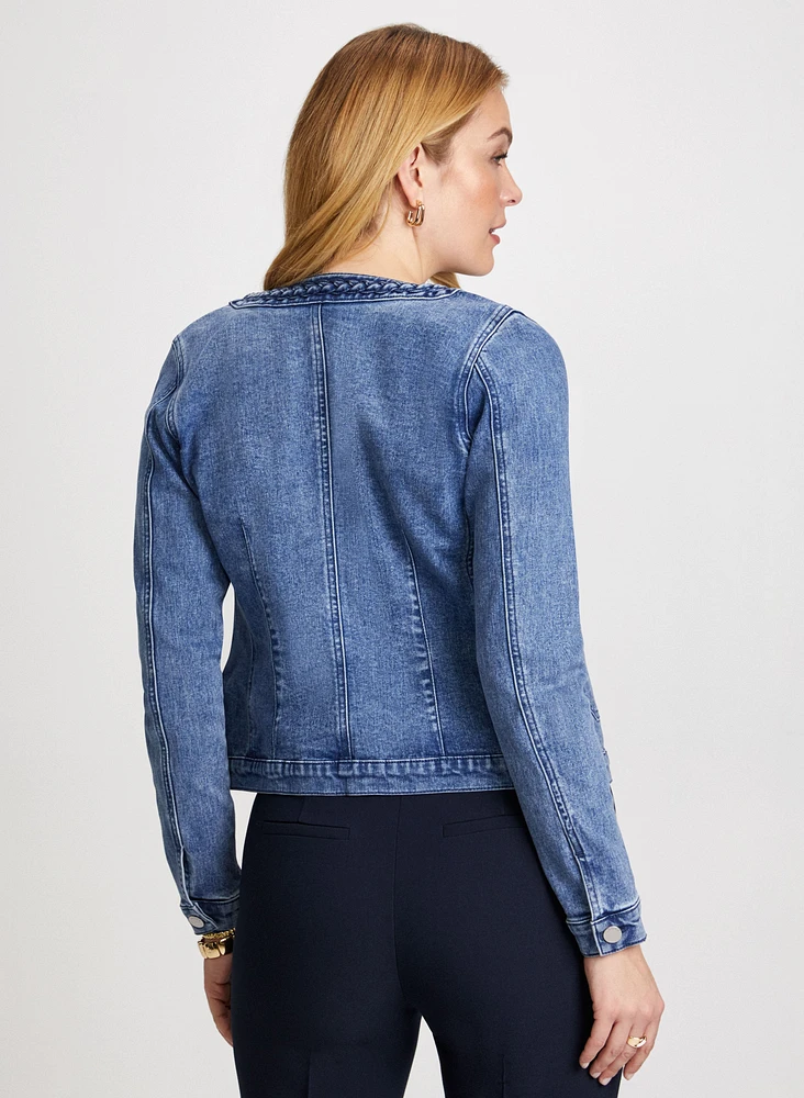 Braid Trim Denim Jacket