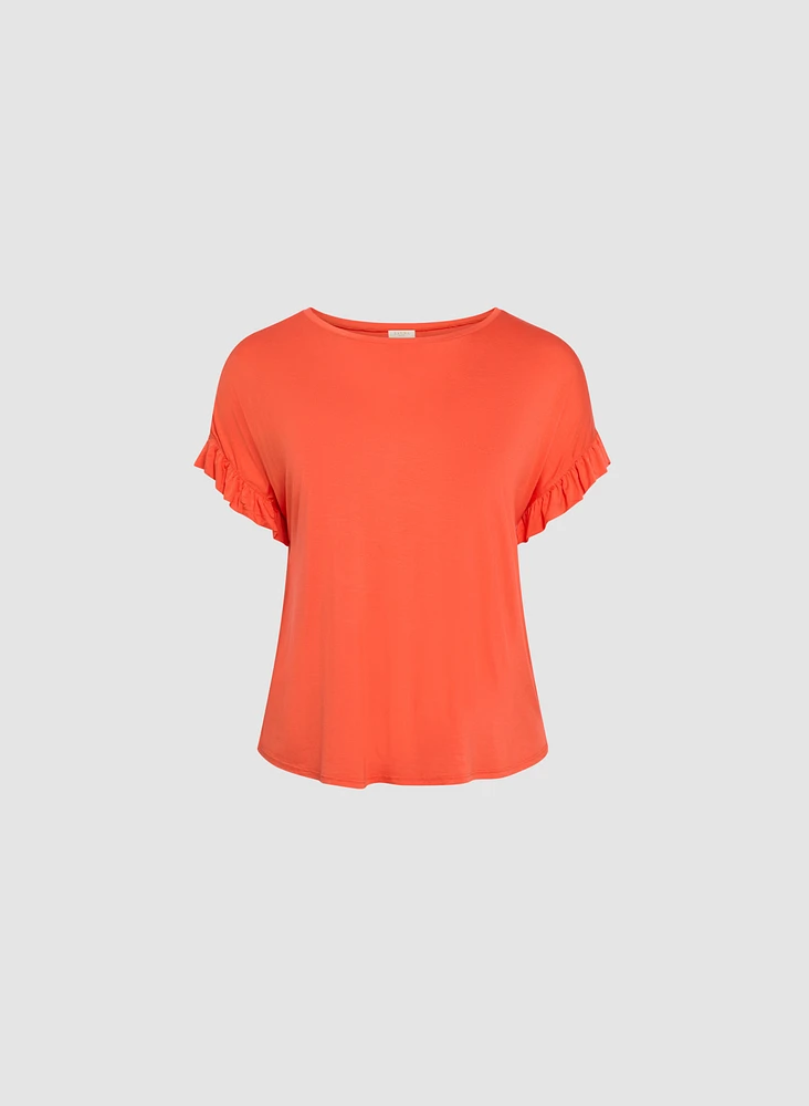 T-shirt à manches capes volantées