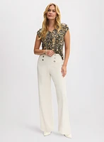 Snake Print Top & Wide Leg Pants