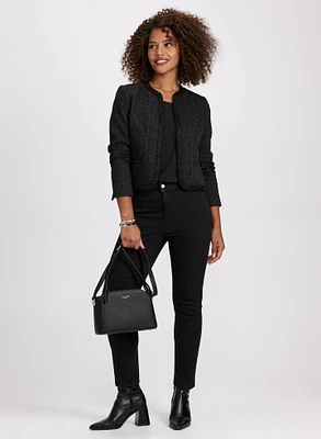 Beaded Bouclé Jacket & Essential Slim Leg Jeans