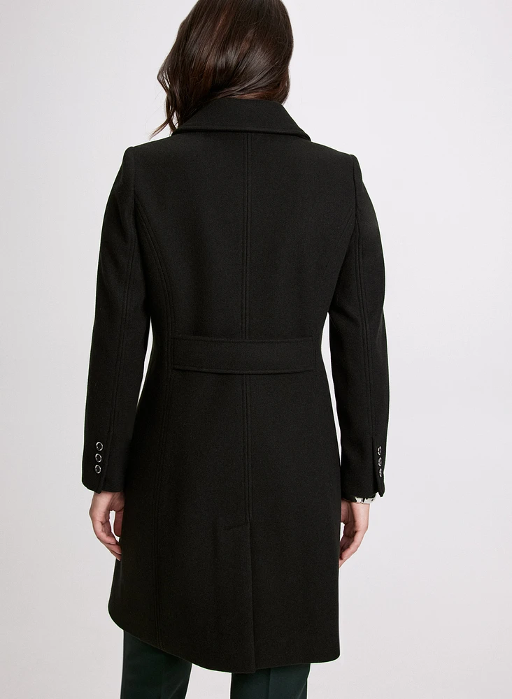 Stretch Wool-Blend Coat