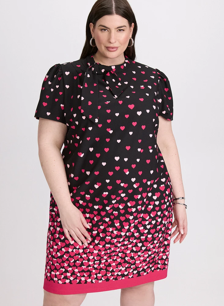 Robe à motif coeurs en cascade