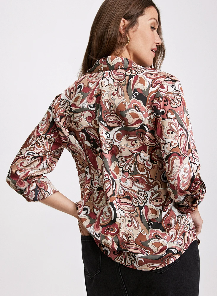 Blouse paisley à taille nouée