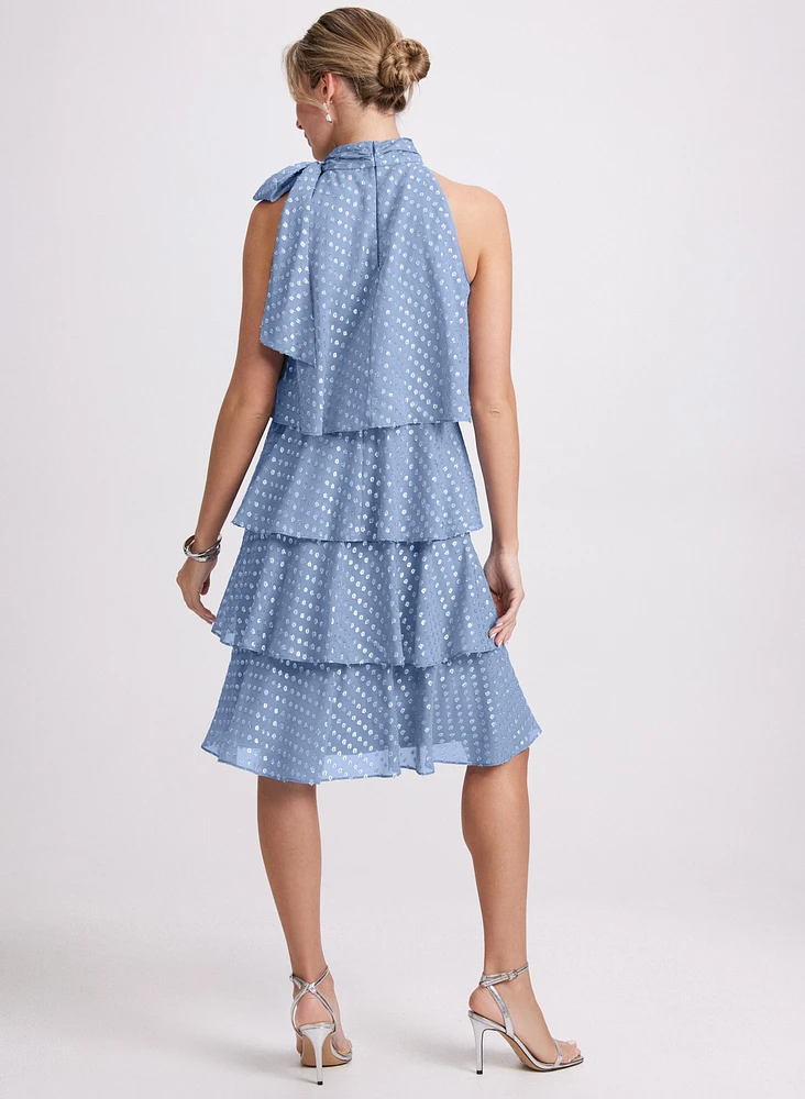 Tiered Dot Print Dress