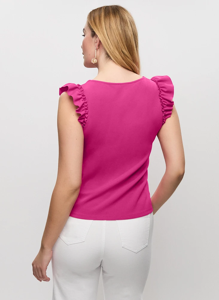 Ruffle Cap Sleeve Top