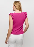 Ruffle Cap Sleeve Top