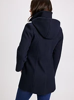 Manteau en mélange de laine à capuchon