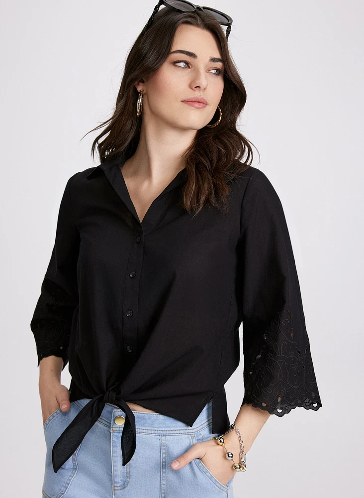 Embroidered Sleeve Blouse