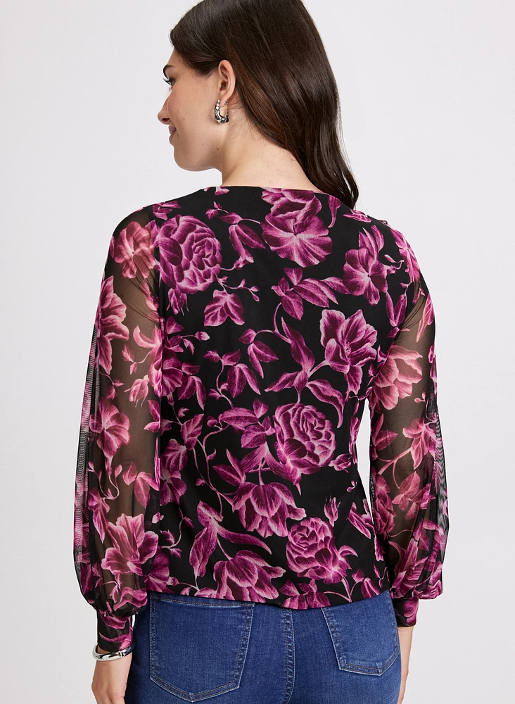 Floral Print Ruffled Top