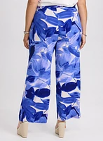 Pantalon Olivia à jambe large motif botanique