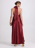 Robe de soirée en satin à dos ouvert