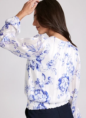 Blouse florale à trou de serrure