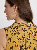 Sleeveless Leopard Print Blouse