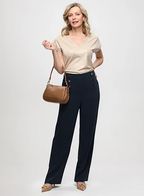 V-Neck T-Shirt & Wide Leg Pants