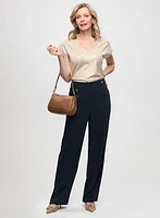 V-Neck T-Shirt & Wide Leg Pants