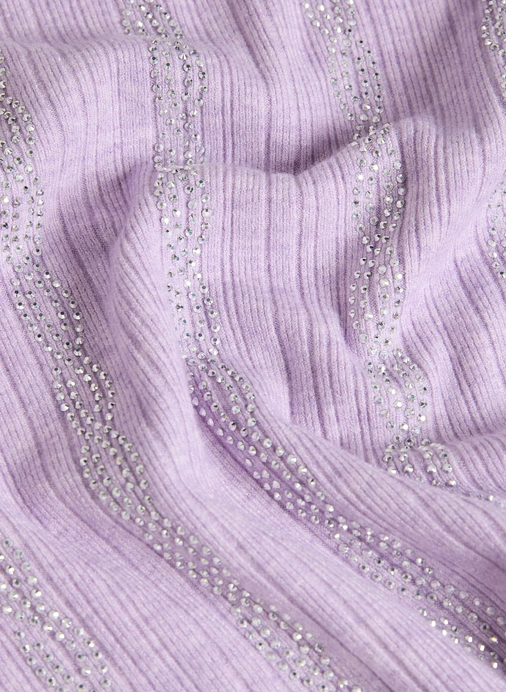 Pull côtelé embelli