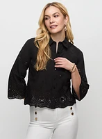 Blouse boutonnée à oeillets