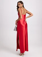 Embellished Satin Slip Dress