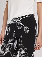 Pantalon floral à jambe large