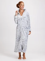 Zebra Print Zip-Front Robe