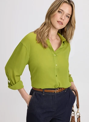 Blouse boutonnée en crêpe