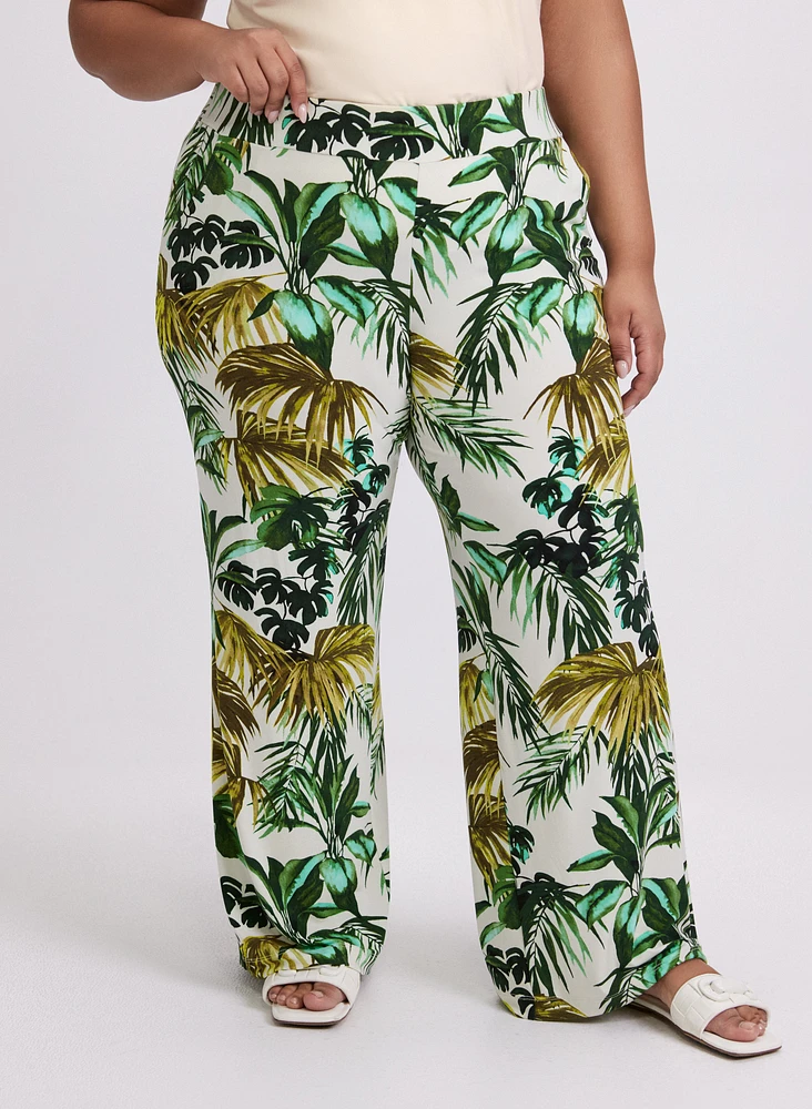 Pantalon Olivia à motif tropical