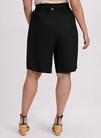 Stretch Linen-Blend Shorts