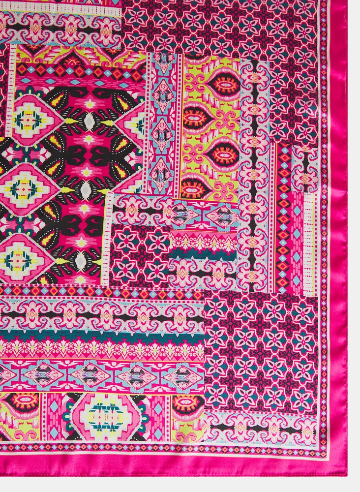 Foulard à motif tuile mixte
