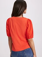 Eyelet Sleeve T-Shirt