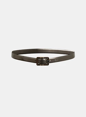 Reversible Vegan Patent Leather Belt - Plus