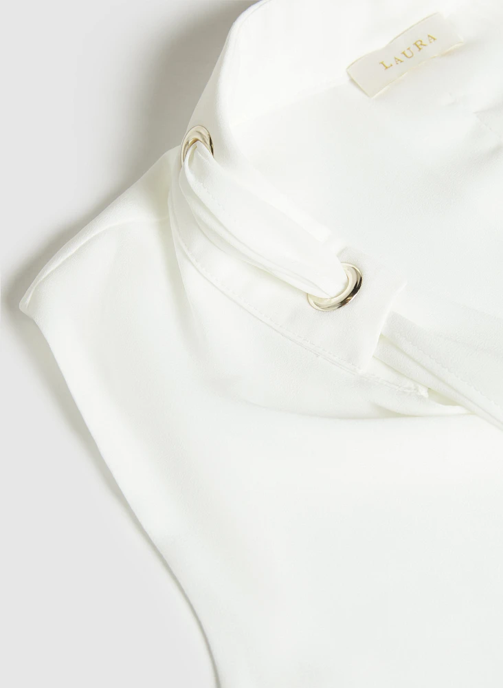 Blouse sans manches en crêpe