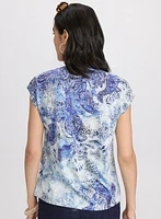 T-shirt chiné à motif paisley