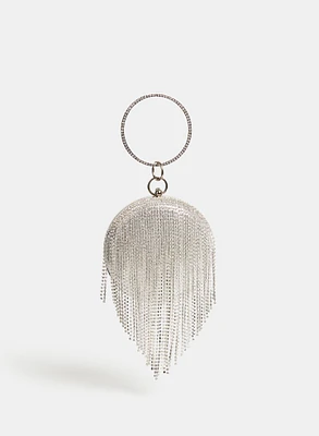 Fringed Crystal Ball Clutch