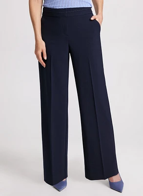 Pantalon Olivia à jambe large et couture contrastante – régulier