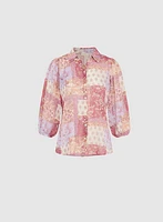 Blouse à motif patchwork