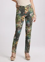 Floral Reversible Slim-Leg Jeans