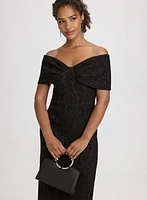 Off-The-Shoulder Textured Dress