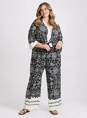 Paisley Print Blouse & Olivia Paisley Wide-Leg Pants