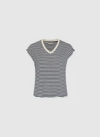 Striped Cap Sleeve T-Shirt