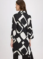 Blouse boutonnée à motif géométrique